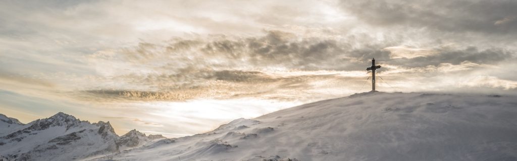 mountains, landscape, cross